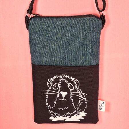 kuikuttaja kännykkälaukku, värjättyä farkkua, useita värejä