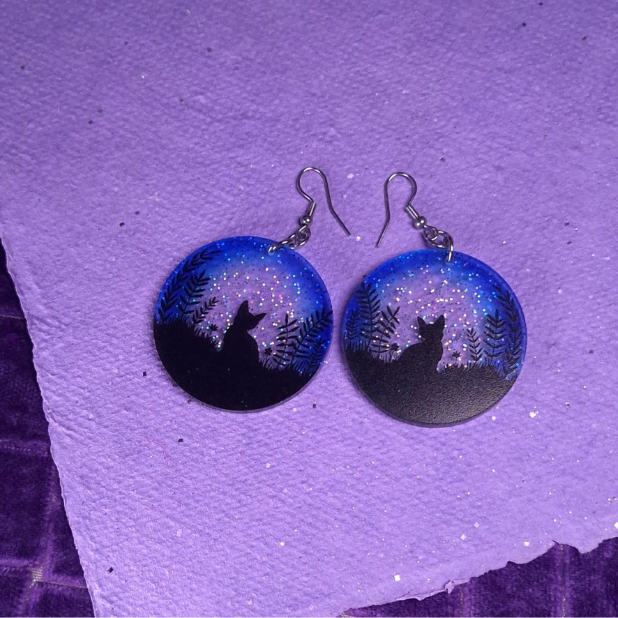 kuutamollaglitterikorvakorut