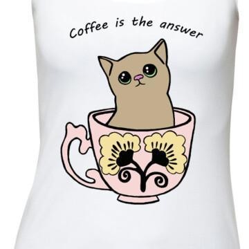 Kuppikissa-toppi, "kahvi"-aihe, ennakkotilaustuote!