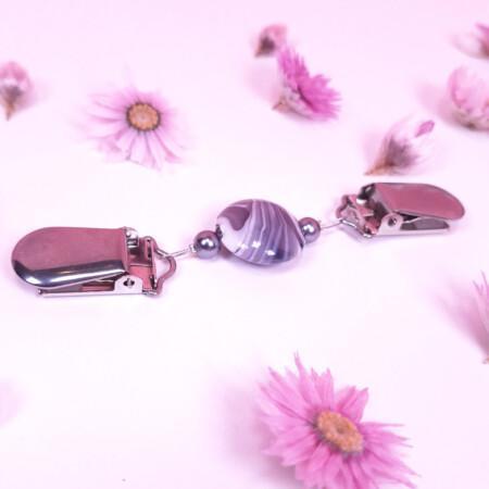 lasihelmi klipsi, raidallinen