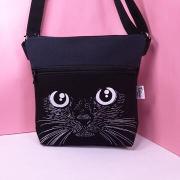 kasvot pimeässämustaolkalaukku